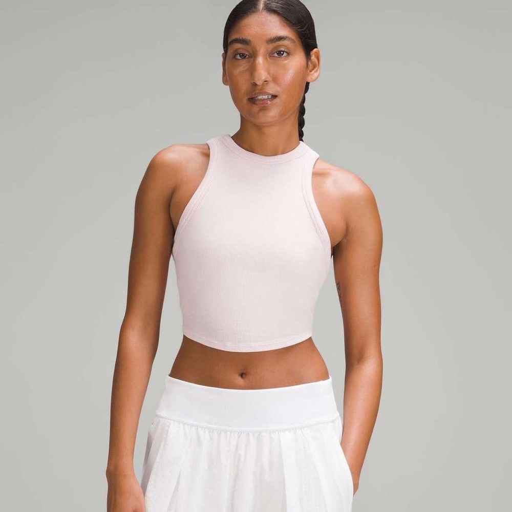 Lululemon hold tight cropped tank size 8 and 4 in flush pink